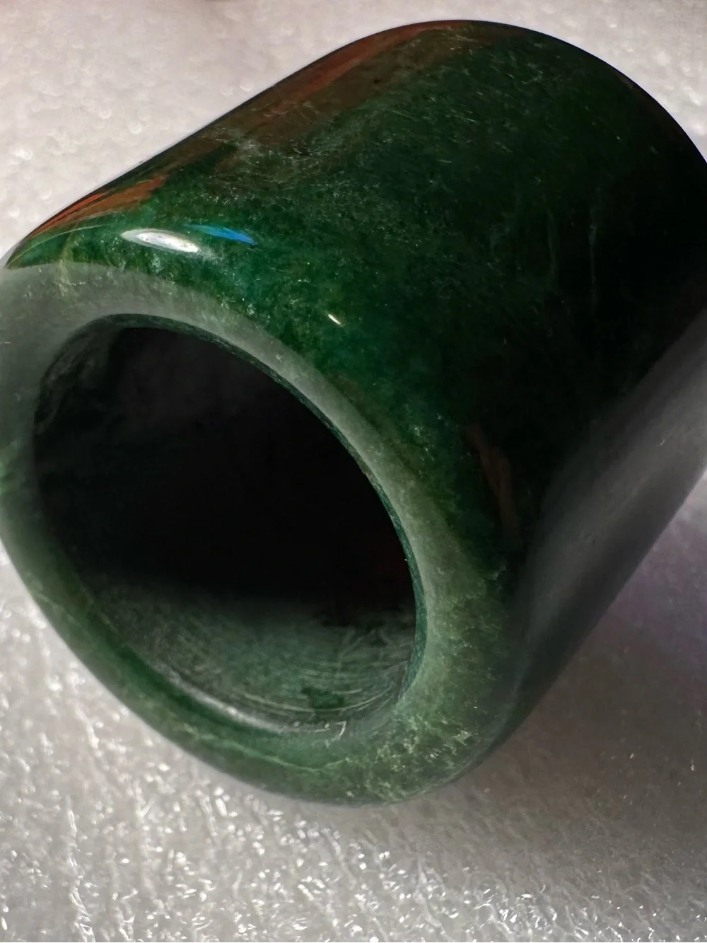 Polished Green Stone Wide Band Ring - Women Jewelry Rings